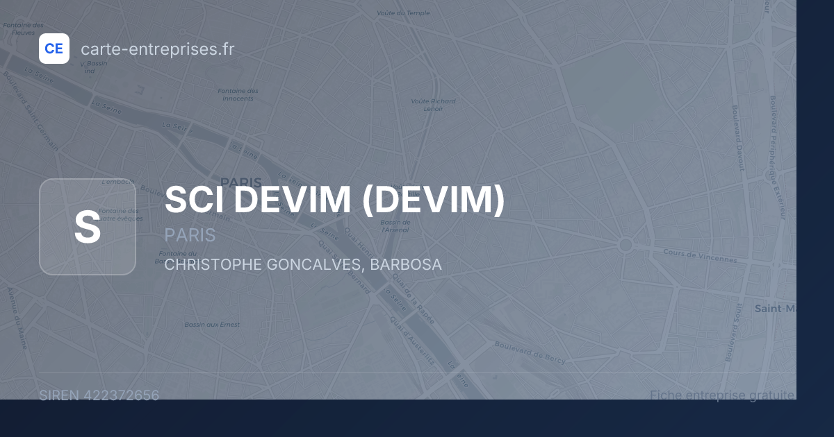SCI DEVIM (DEVIM) — 422372656 — fiche entreprise