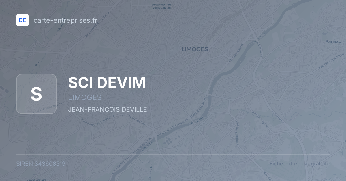 SCI DEVIM — 343608519 — fiche entreprise