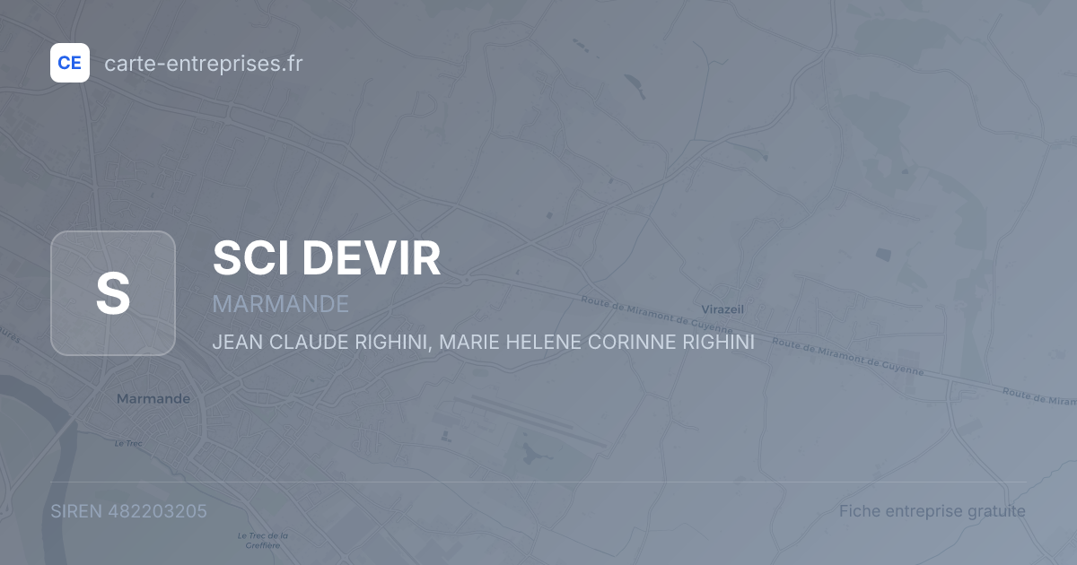 SCI DEVIR — 482203205 — fiche entreprise