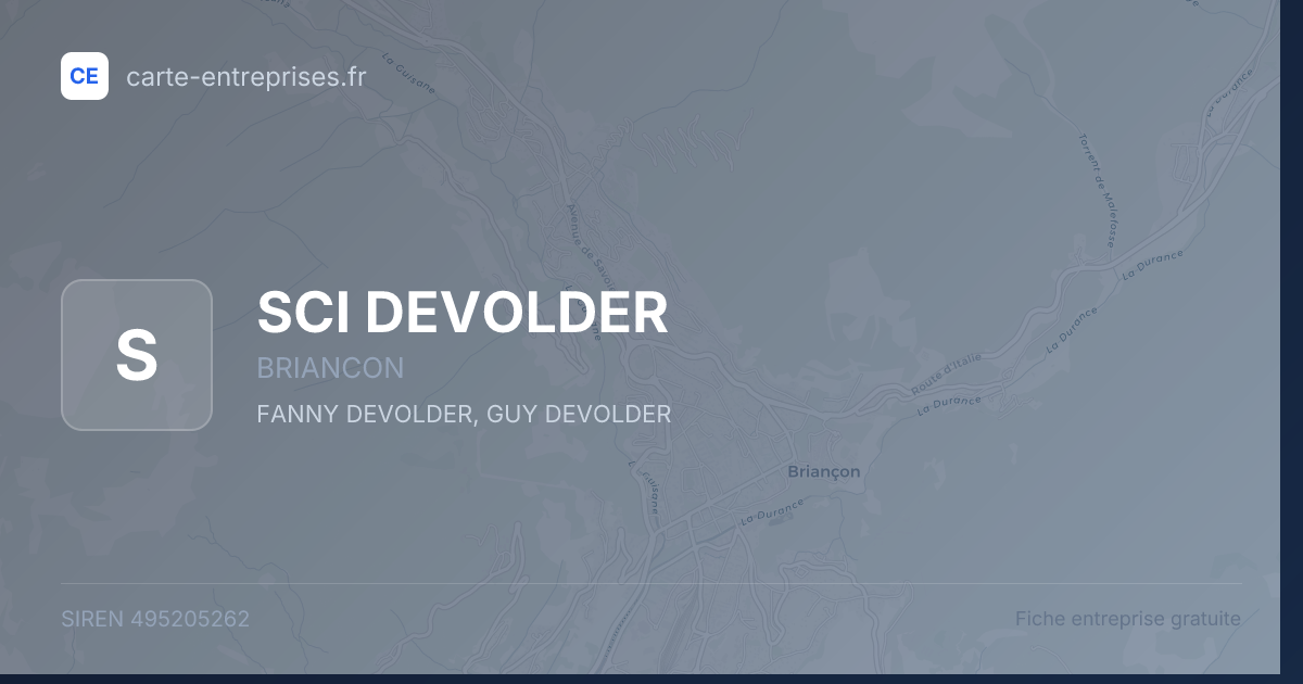SCI DEVOLDER — 495205262 — fiche entreprise
