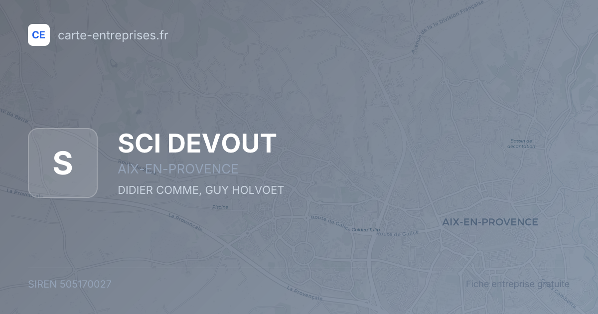 SCI DEVOUT — 505170027 — fiche entreprise