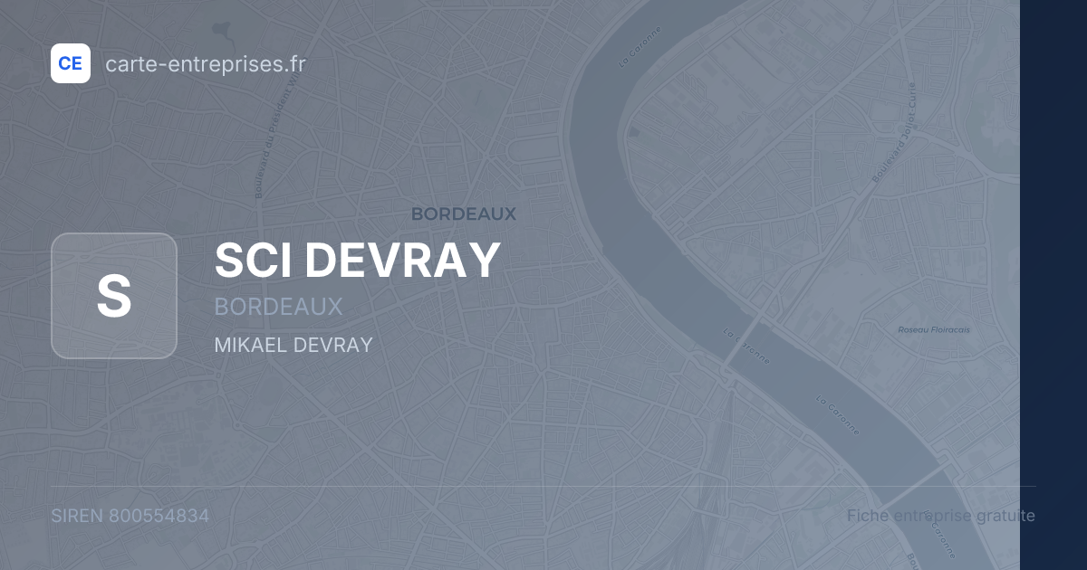 SCI DEVRAY — 800554834 — fiche entreprise