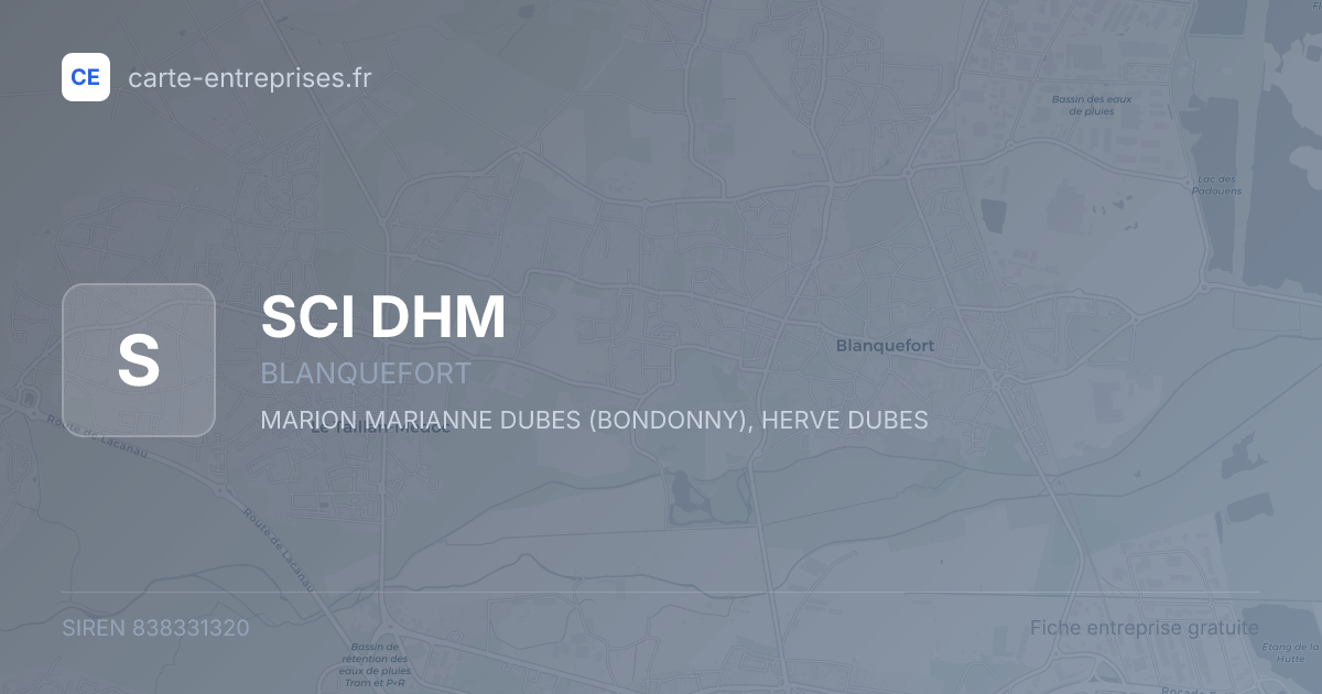 SCI DHM — 838331320 — fiche entreprise