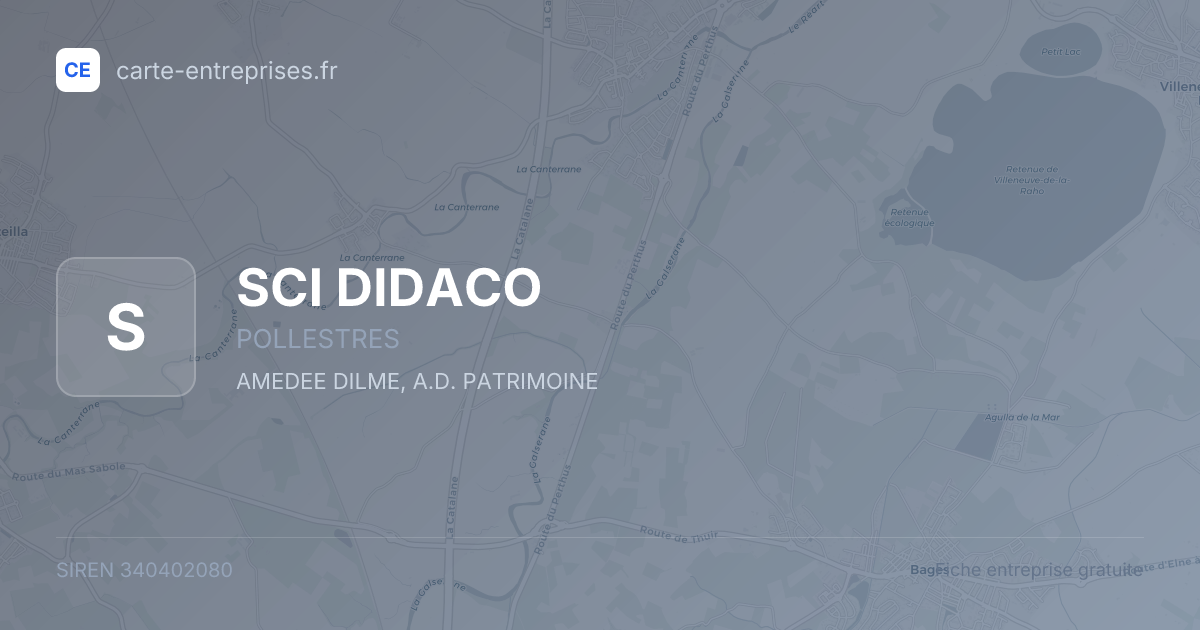 SCI DIDACO — 340402080 — fiche entreprise