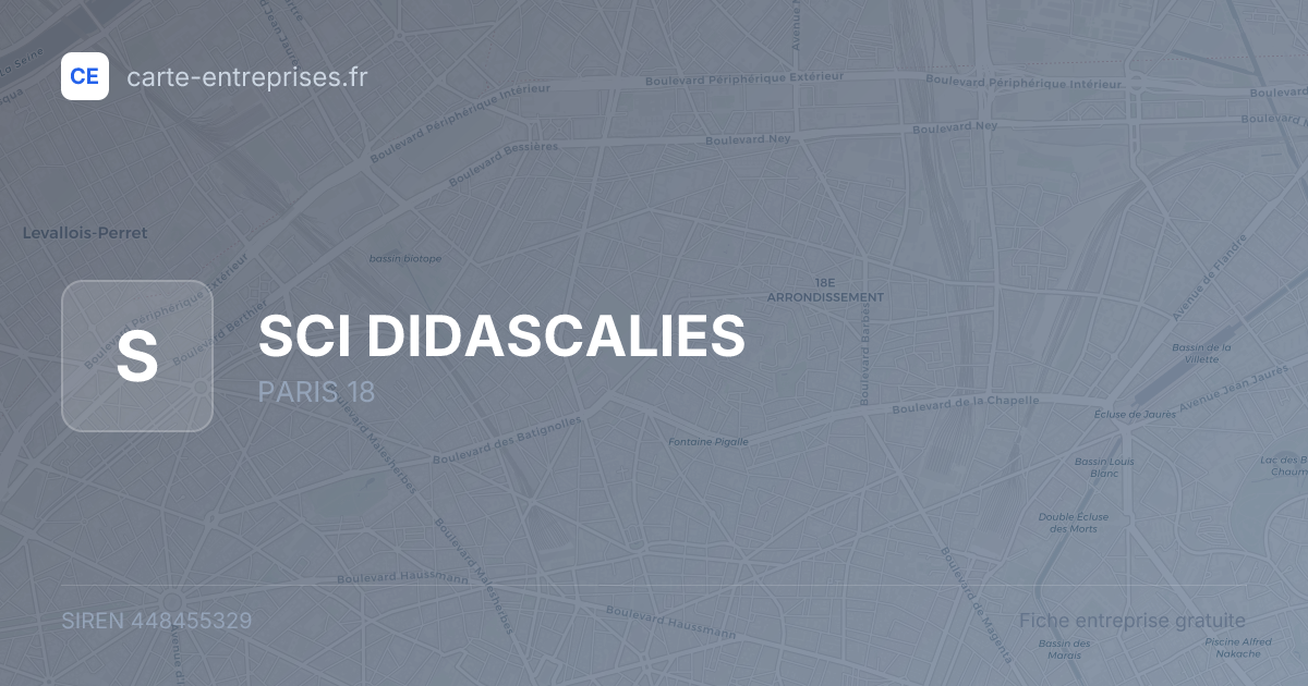 SCI DIDASCALIES — 448455329 — fiche entreprise