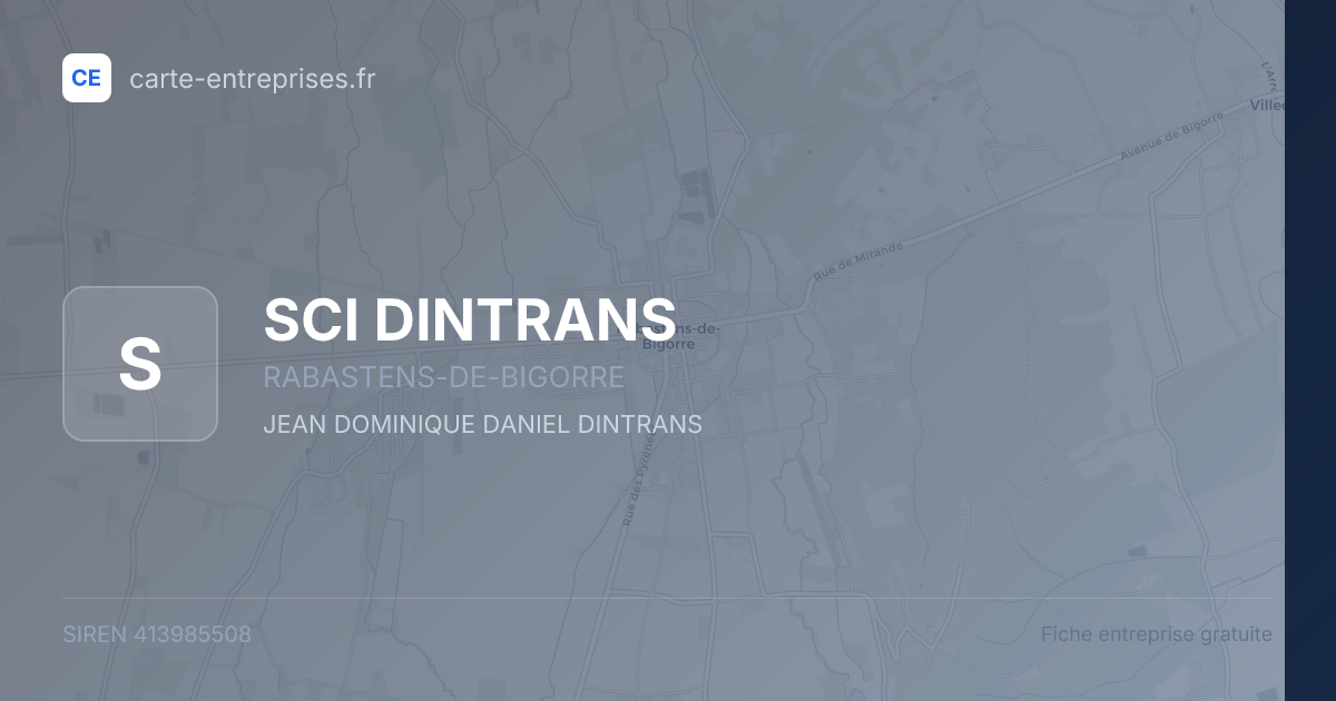 SCI DINTRANS — 413985508 — fiche entreprise