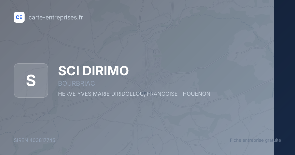SCI DIRIMO — 403817745 — fiche entreprise