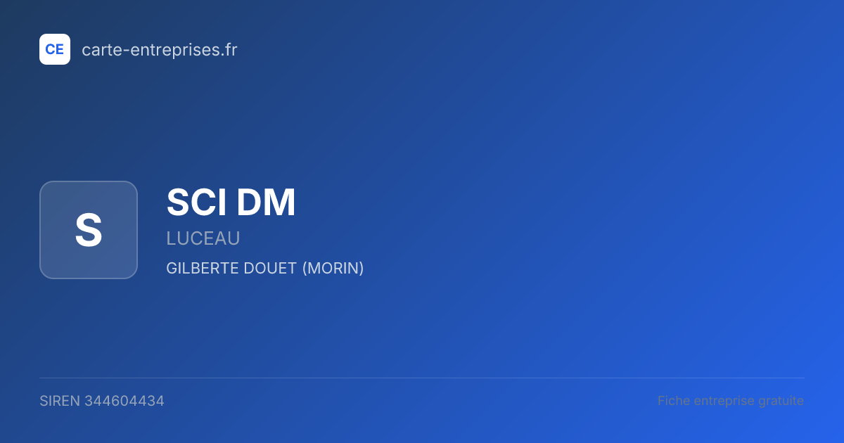 SCI DM — 344604434 — fiche entreprise