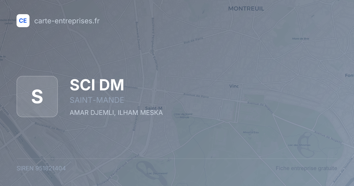 SCI DM — 951821404 — fiche entreprise