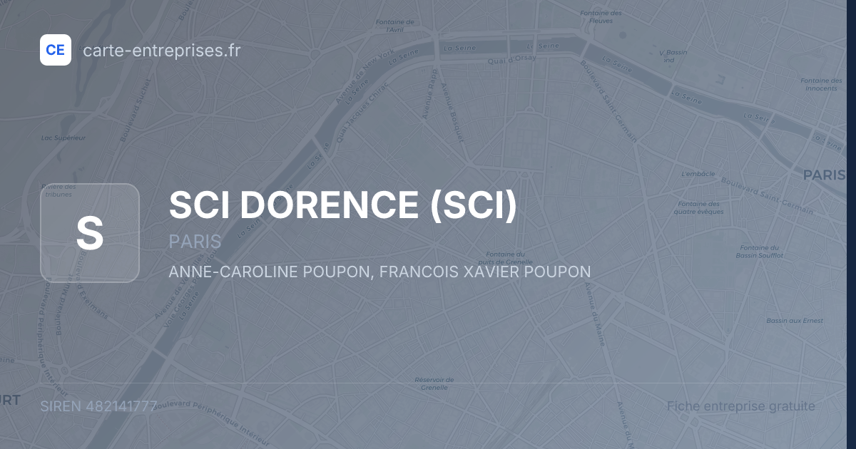 SCI DORENCE (SCI) — 482141777 — fiche entreprise