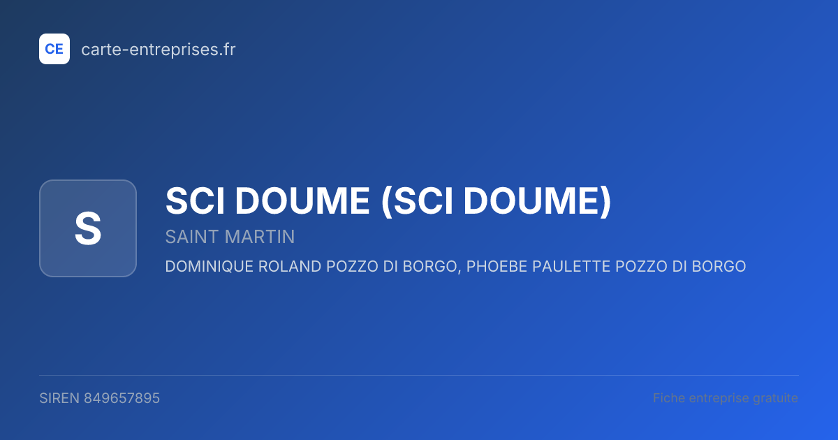 SCI DOUME — 849657895 — fiche entreprise