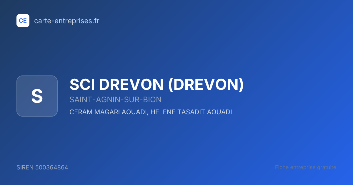 SCI DREVON (DREVON) — 500364864 — fiche entreprise