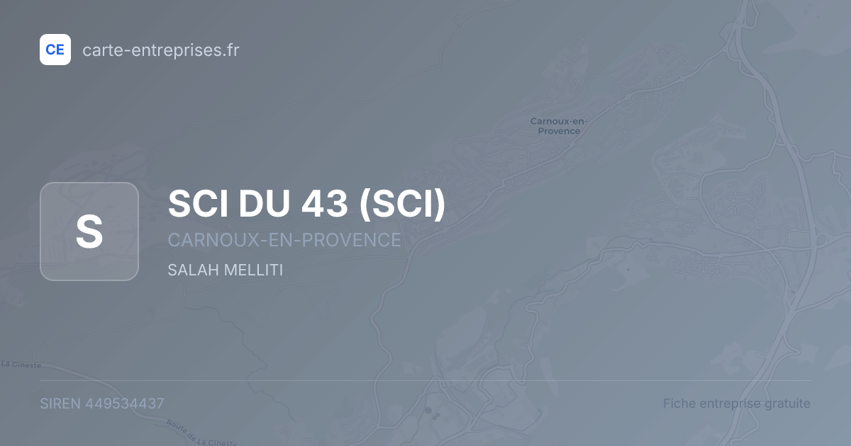SCI DU 43 (SCI) — 449534437 — fiche entreprise