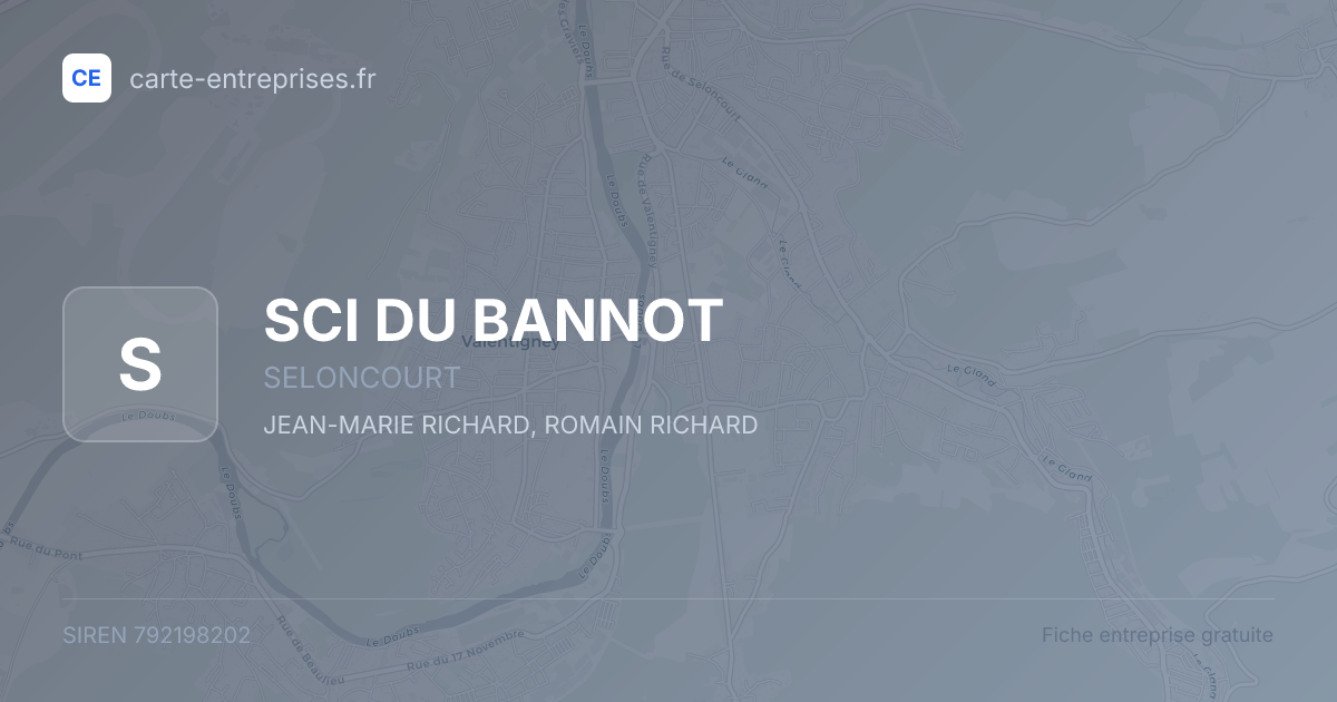 SCI DU BANNOT — 792198202 — fiche entreprise