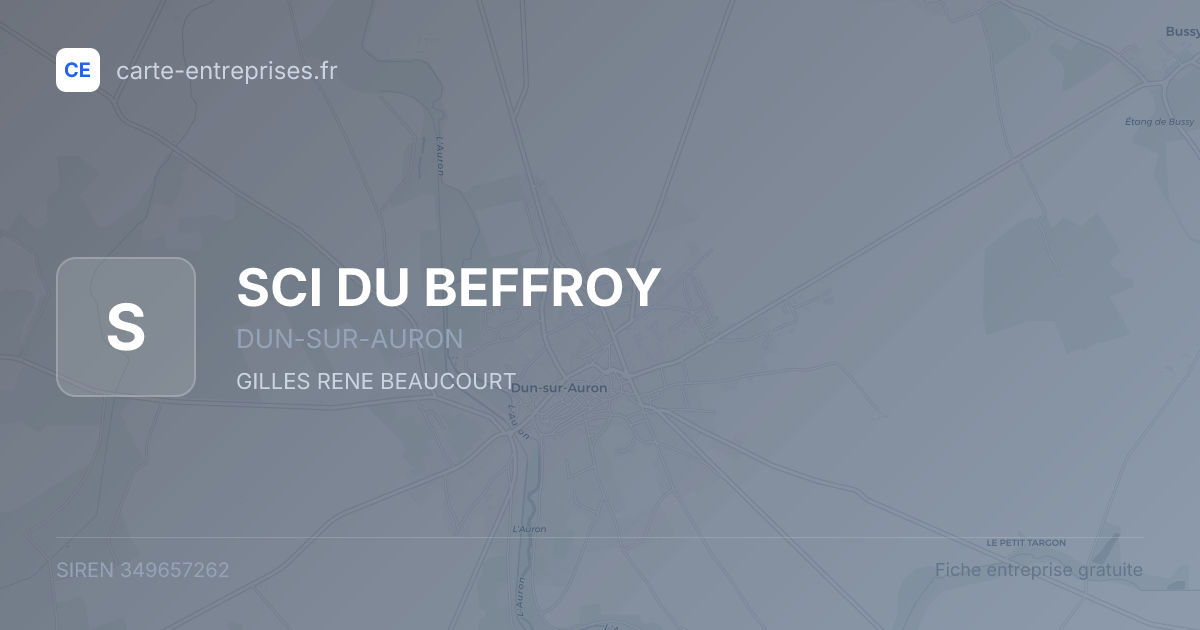 SCI DU BEFFROY — 349657262 — fiche entreprise