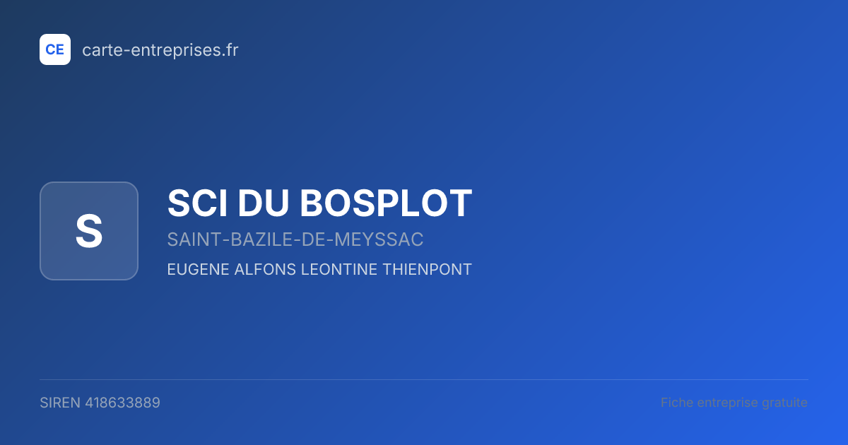 SCI DU BOSPLOT — 418633889 — fiche entreprise