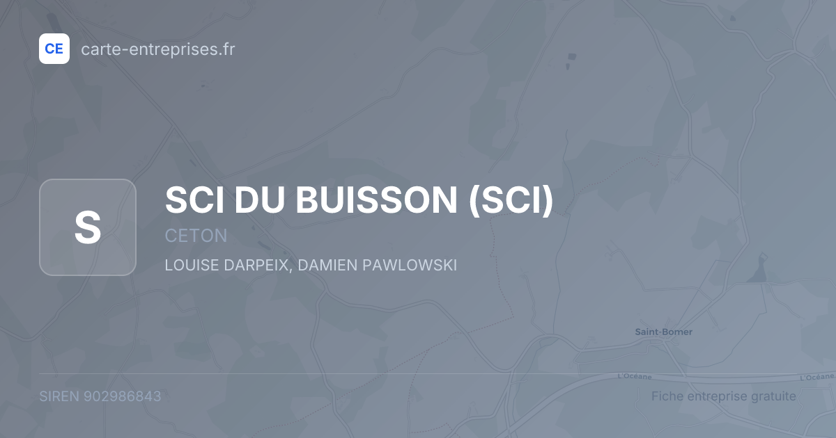 SCI DU BUISSON (SCI) — 902986843 — fiche entreprise