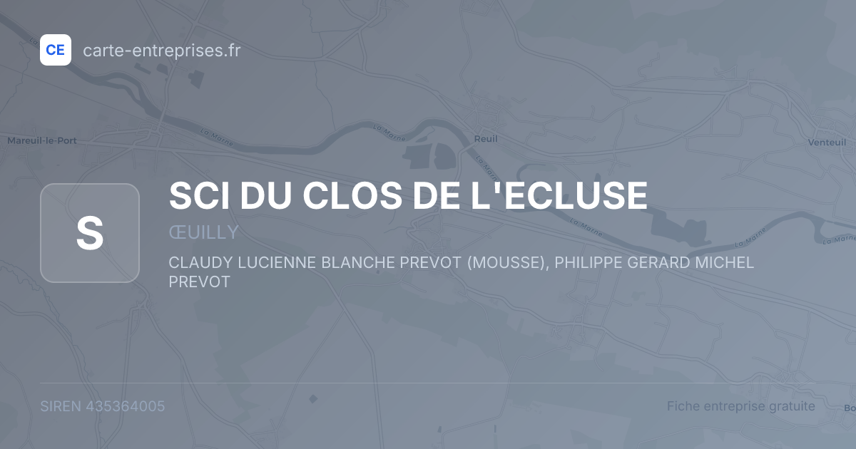 SCI DU CLOS DE L'ECLUSE — 435364005 — fiche entreprise