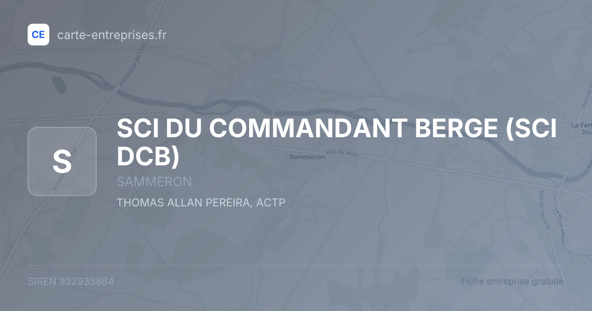 SCI DU COMMANDANT BERGE (SCI DCB) — 932933864 — fiche entreprise