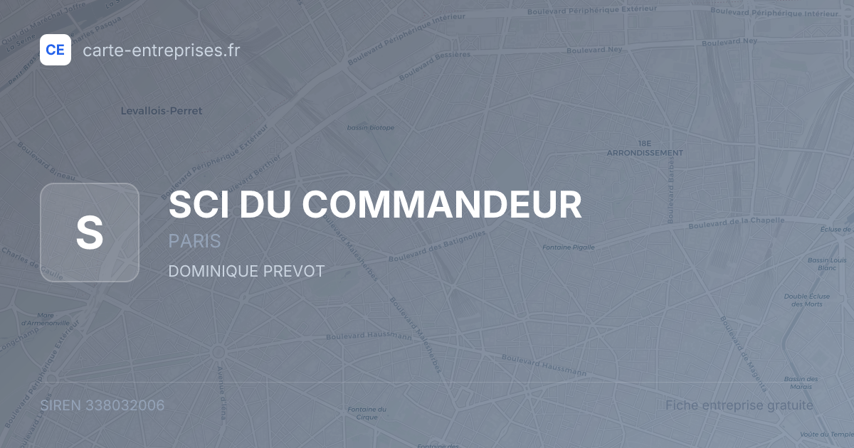 SCI DU COMMANDEUR — 338032006 — fiche entreprise