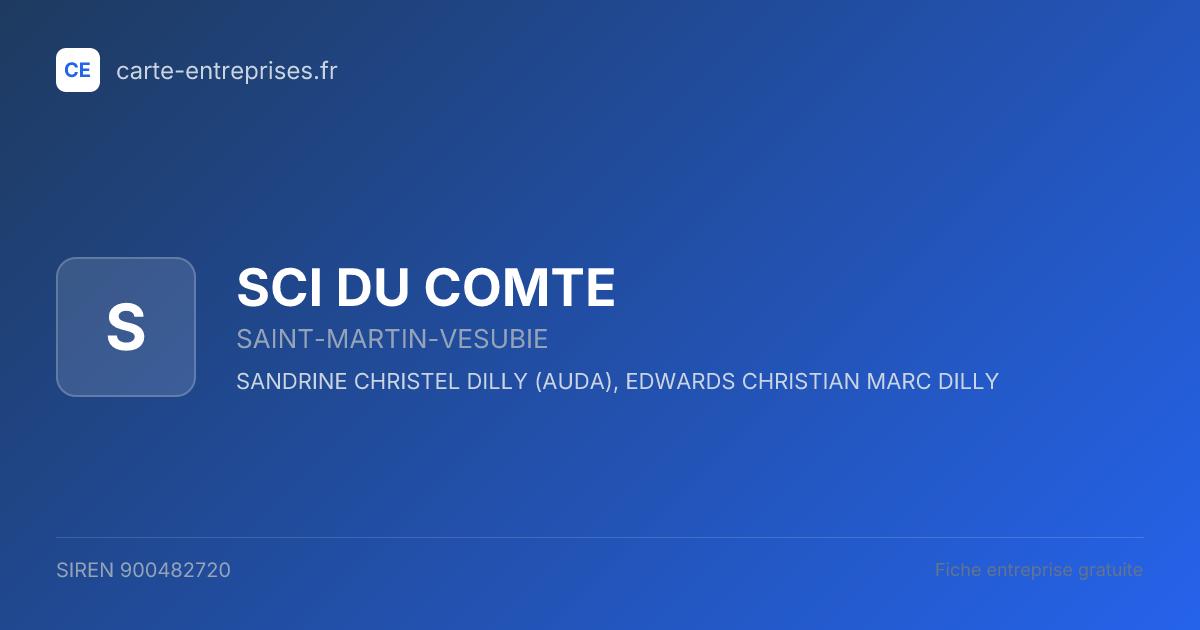 SCI DU COMTE — 900482720 — fiche entreprise