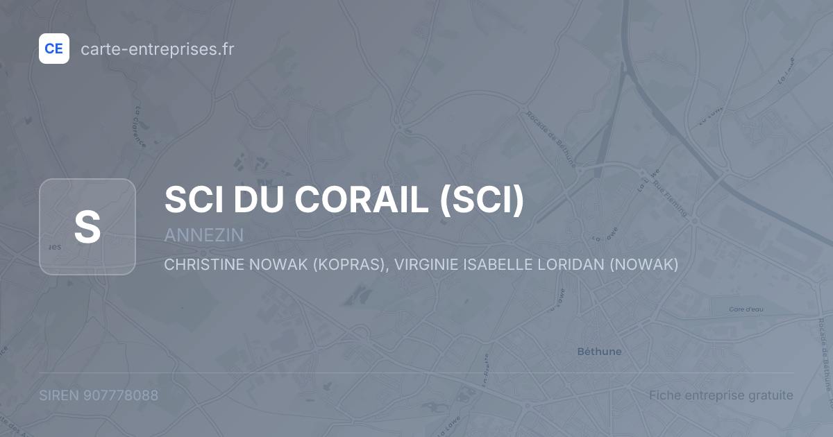 SCI DU CORAIL (SCI) — 907778088 — fiche entreprise