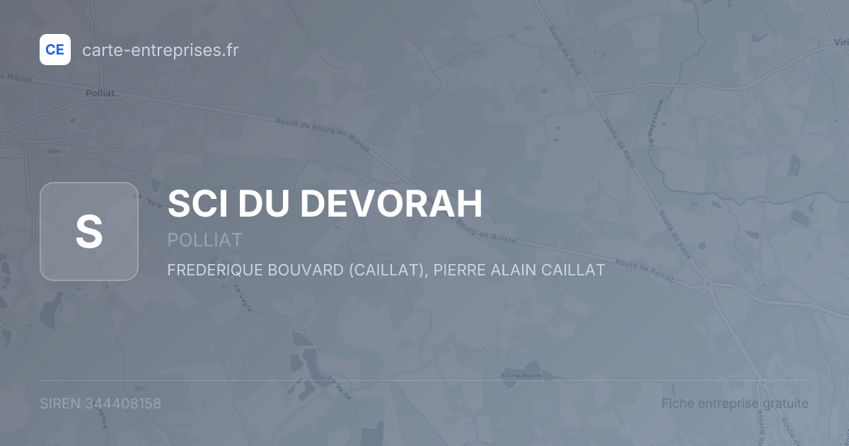 SCI DU DEVORAH — 344408158 — fiche entreprise