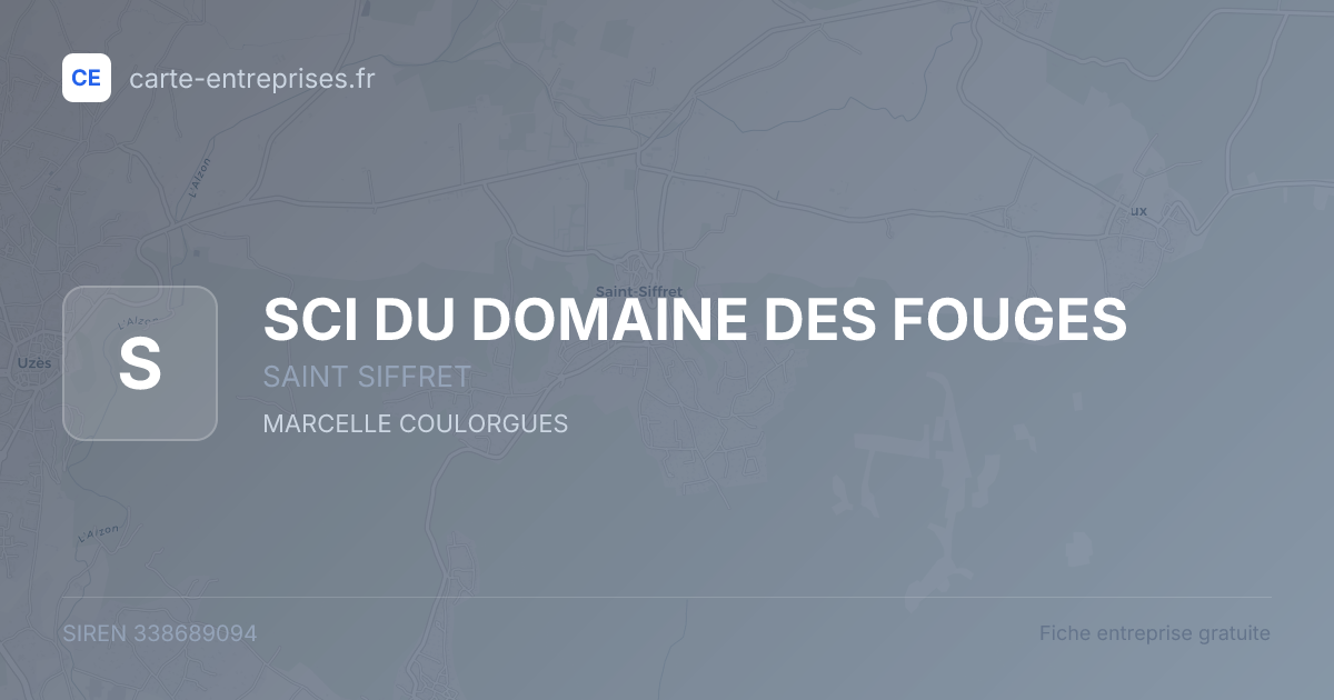 SCI DU DOMAINE DES FOUGES — 338689094 — fiche entreprise