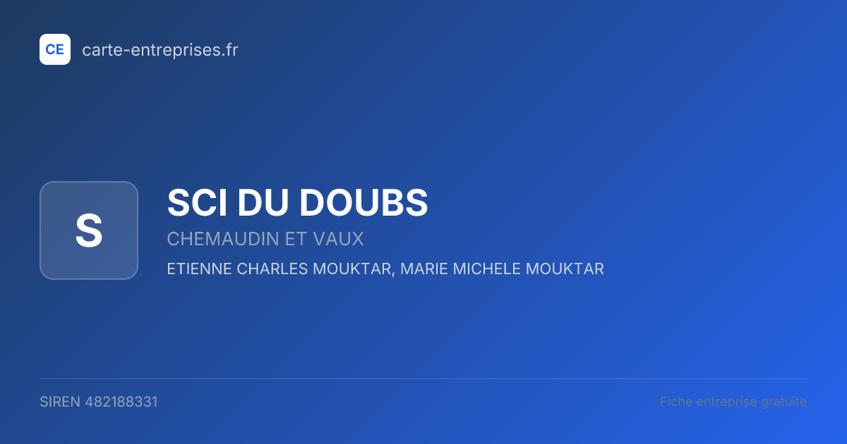 SCI DU DOUBS — 482188331 — fiche entreprise