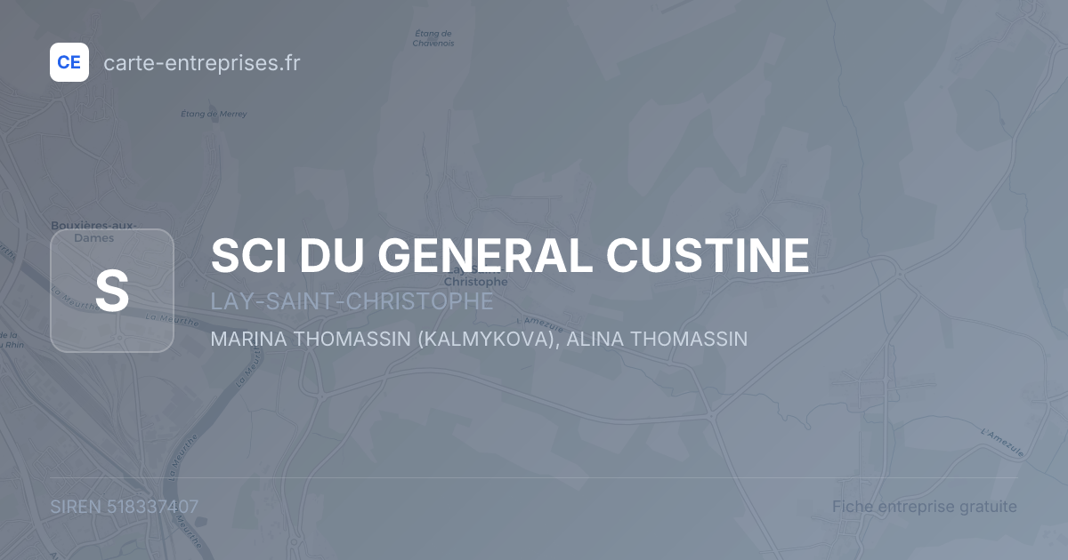 SCI DU GENERAL CUSTINE — 518337407 — fiche entreprise
