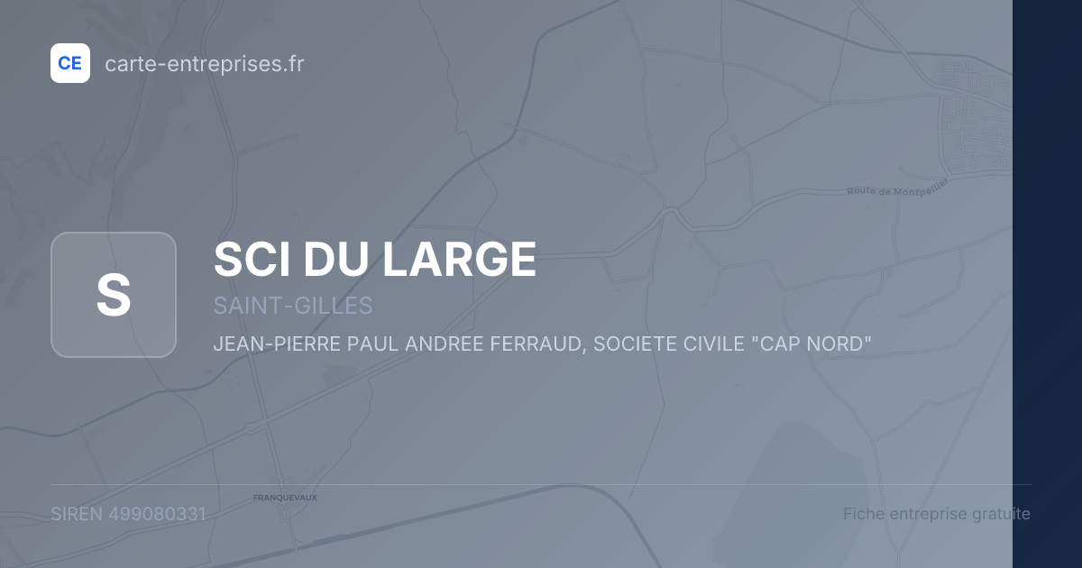 SCI DU LARGE — 499080331 — fiche entreprise