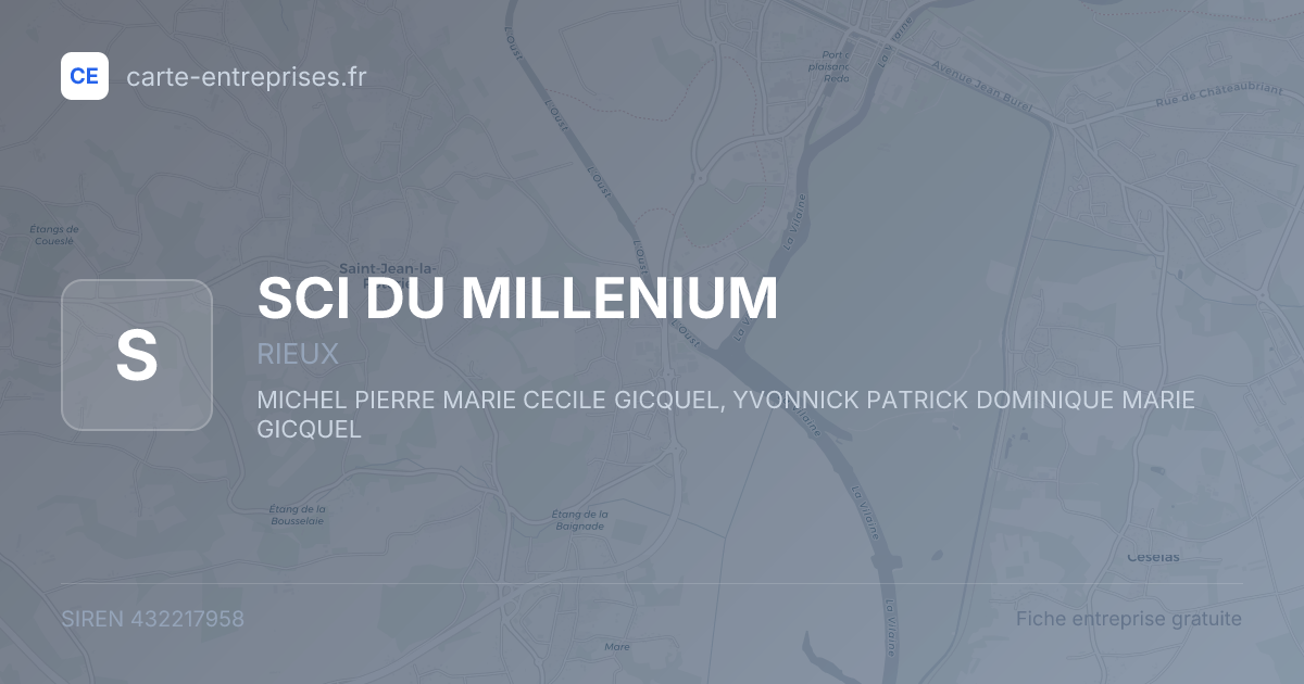 SCI DU MILLENIUM — 432217958 — fiche entreprise