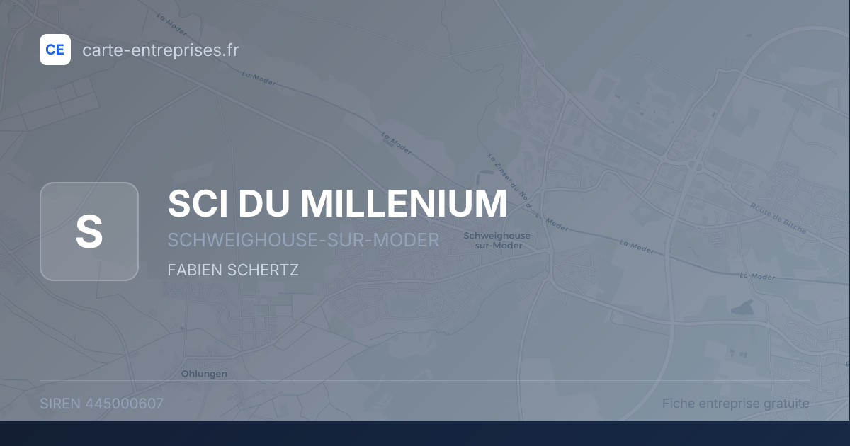 SCI DU MILLENIUM — 445000607 — fiche entreprise