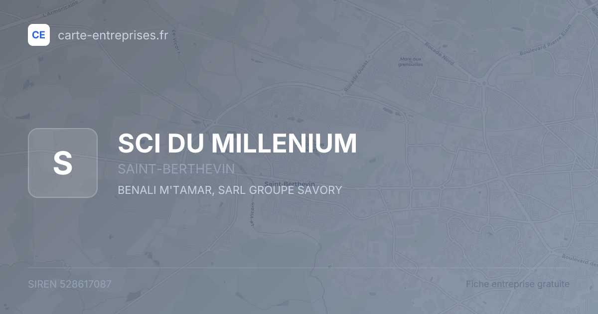 SCI DU MILLENIUM — 528617087 — fiche entreprise