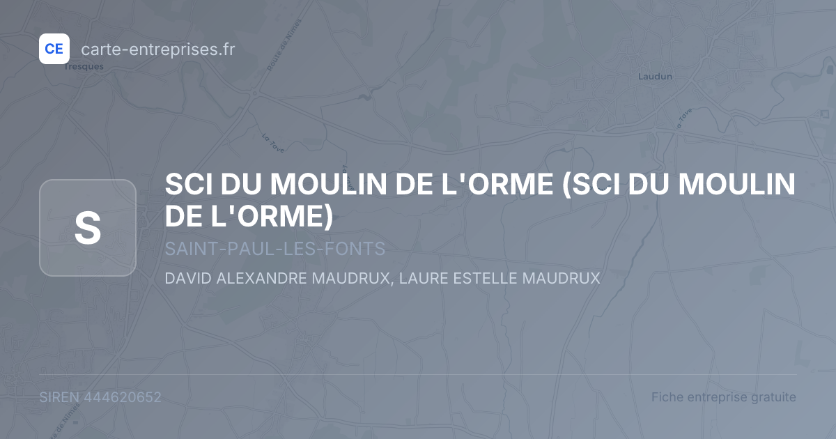 SCI DU MOULIN DE L'ORME — 444620652 — fiche entreprise