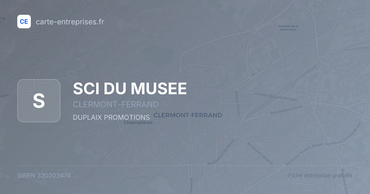 SCI DU MUSEE — 320203474 — fiche entreprise