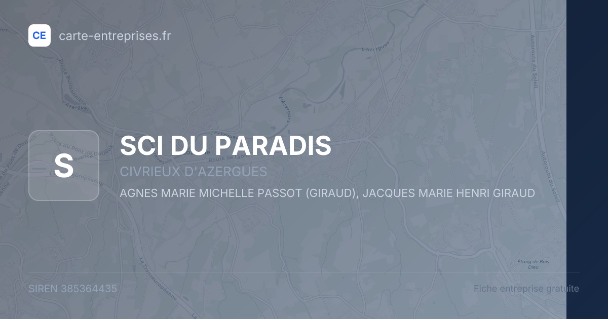 SCI DU PARADIS — 385364435 — fiche entreprise