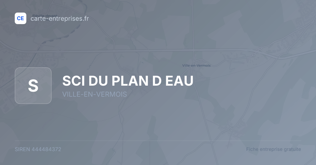 SCI DU PLAN D EAU — 444484372 — fiche entreprise
