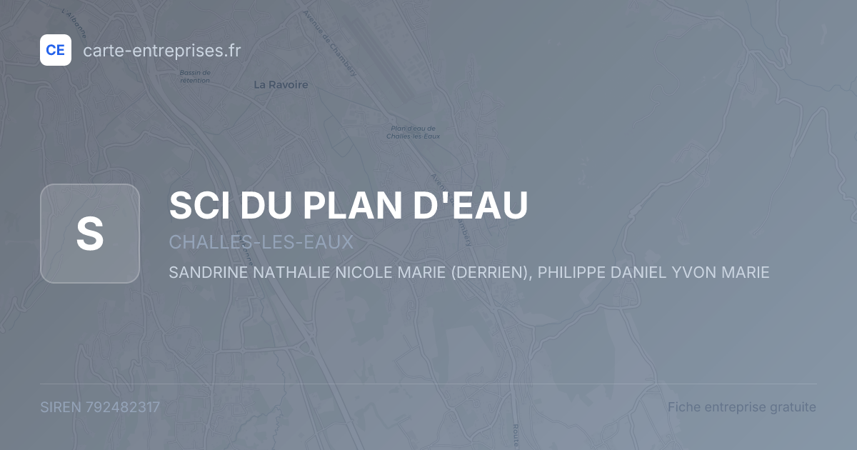 SCI DU PLAN D'EAU — 792482317 — fiche entreprise