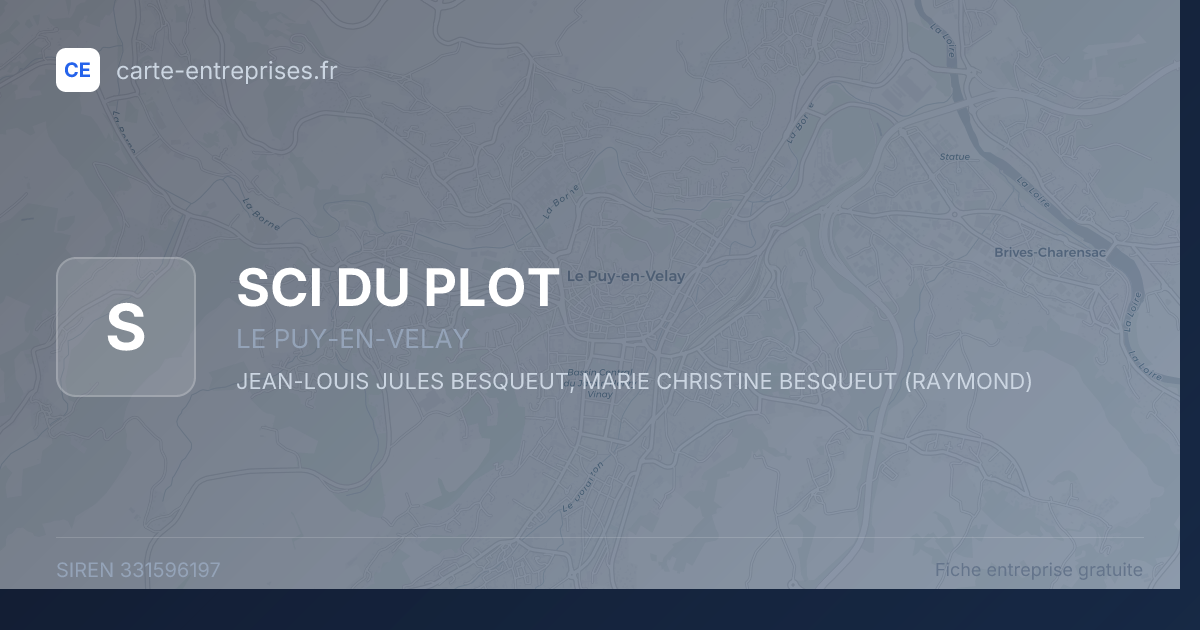 SCI DU PLOT — 331596197 — fiche entreprise