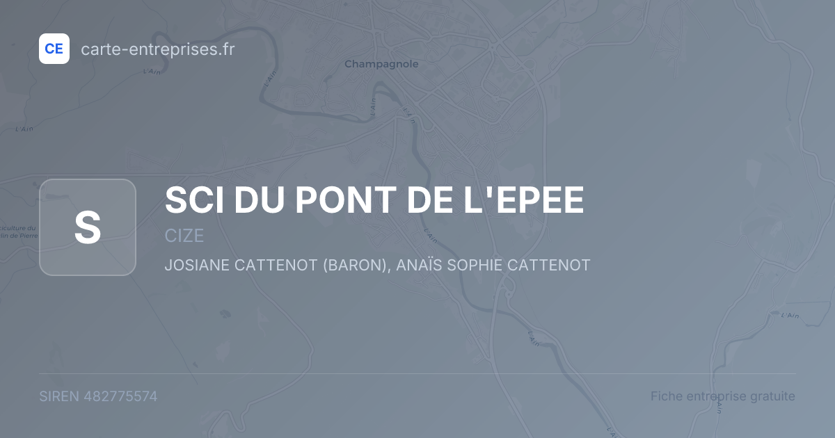 SCI DU PONT DE L'EPEE — 482775574 — fiche entreprise