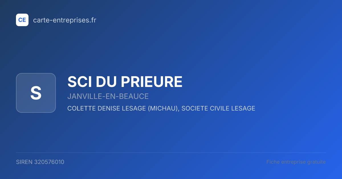 SCI DU PRIEURE — 320576010 — fiche entreprise