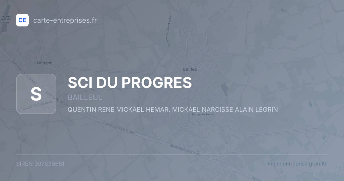 SCI DU PROGRES — 397836651 — fiche entreprise