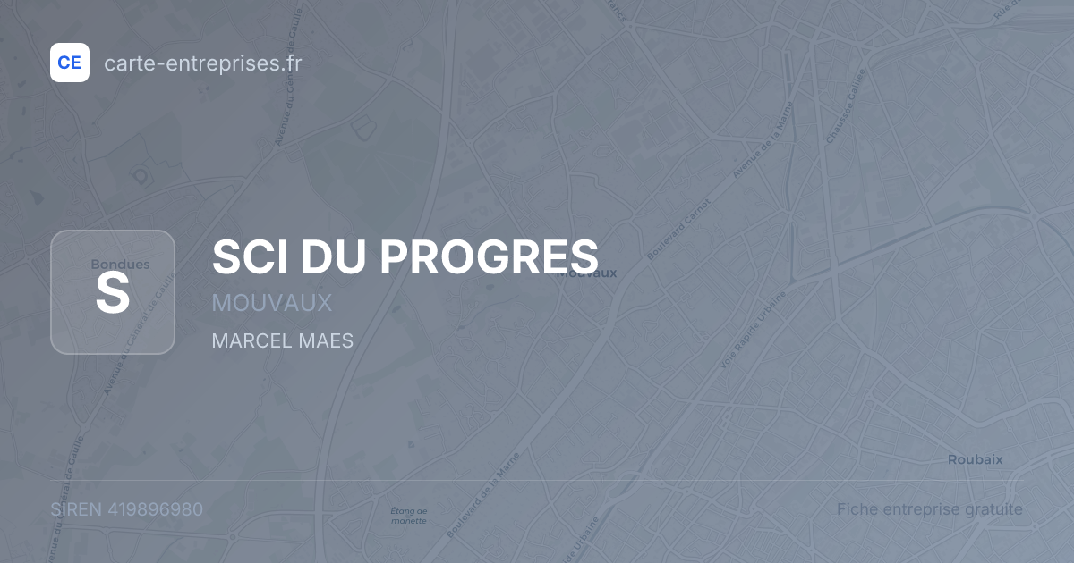 SCI DU PROGRES — 419896980 — fiche entreprise