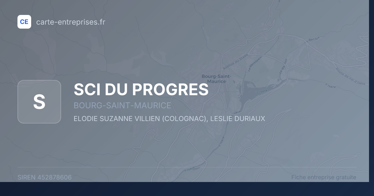 SCI DU PROGRES — 452878606 — fiche entreprise