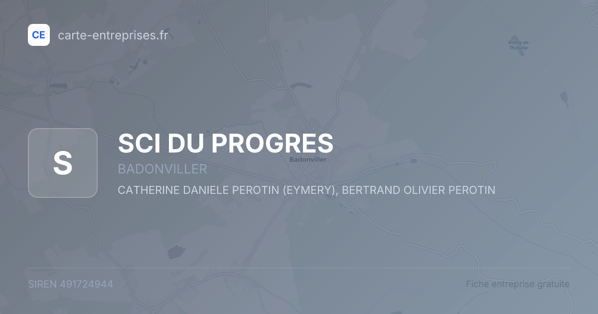 SCI DU PROGRES — 491724944 — fiche entreprise