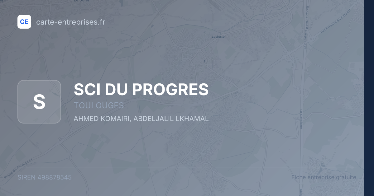 SCI DU PROGRES — 498878545 — fiche entreprise