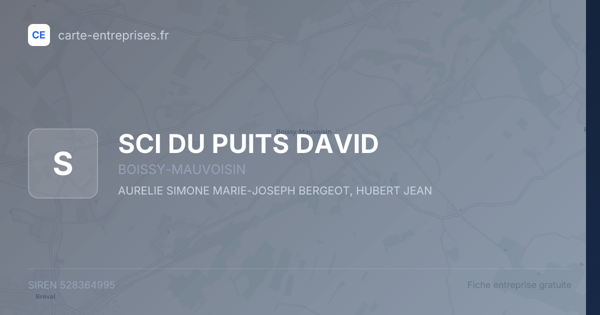 SCI DU PUITS DAVID — 528364995 — fiche entreprise
