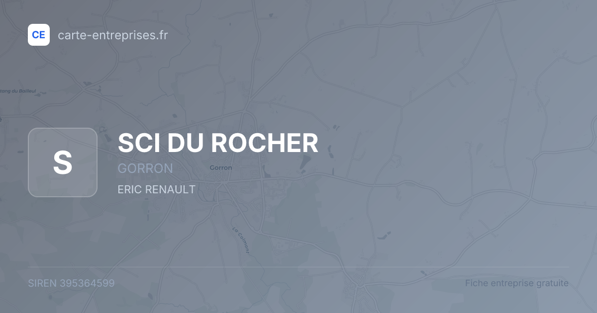 SCI DU ROCHER — 395364599 — fiche entreprise