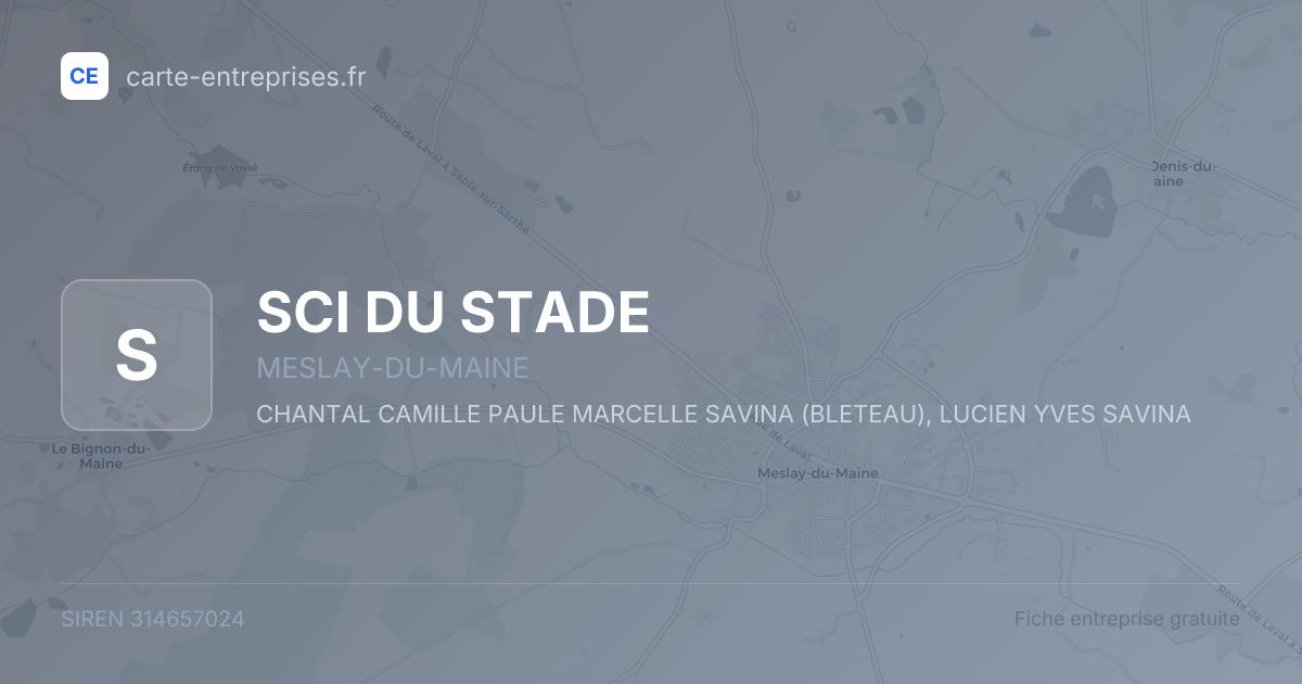 SCI DU STADE — 314657024 — fiche entreprise